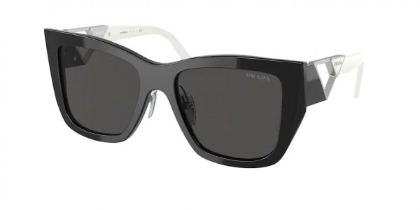 Prada PR 21YS Sunglasses, 1AB5S0 BLACK DARK GREY (BLACK)