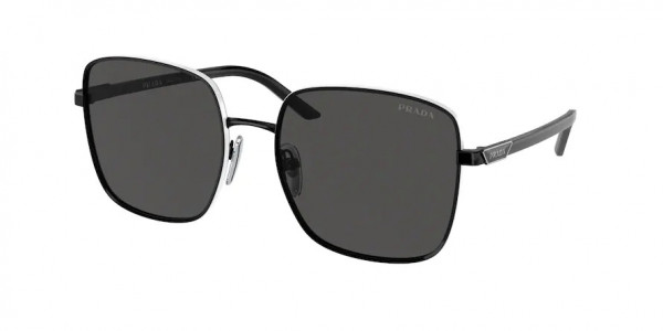 Prada PR 55YS Sunglasses, 1AB5S0 BLACK DARK GREY (BLACK)