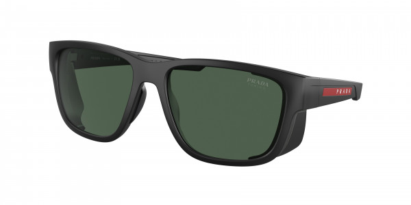 Prada Linea Rossa PS 07WS Sunglasses, 1BO06U MATTE BLACK DARK GREEN (BLACK)