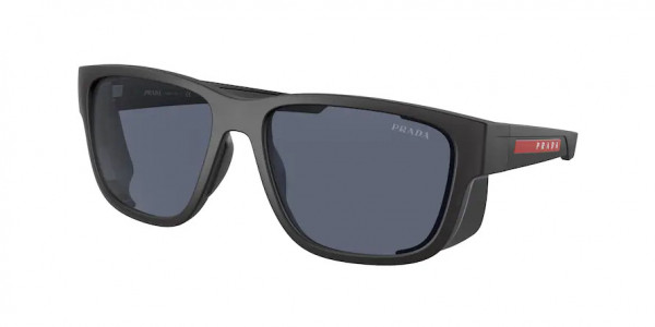 Prada Linea Rossa PS 07WS Sunglasses, DG009R BLACK RUBBER BLUE (BLACK)