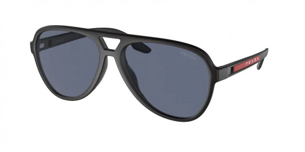 Prada Linea Rossa PS 06WS Sunglasses, DG009R BLACK RUBBER BLUE (BLACK)