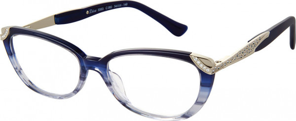 Diva DIVA 5563 Eyeglasses, 082 BLUE FADE-GOLD