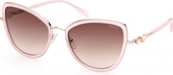 Emilio Pucci EP0184 Sunglasses, 74F - Shiny Pale Gold / Shiny Light Pink