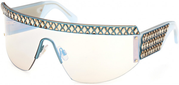 Swarovski SK0363 Sunglasses, 30X - Shiny Deep Gold / Blue Mirror