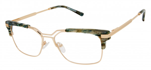 L.A.M.B. LAUF098 Eyeglasses, Teal Marble (TEA)