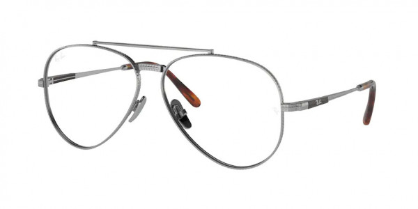 Ray-Ban Optical RX8225V AVIATOR TITANIUM Eyeglasses, 1224 AVIATOR TITANIUM SILVER (SILVER)