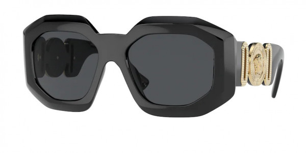 Versace VE4424U Sunglasses, GB1/87 BLACK DARK GREY (BLACK)