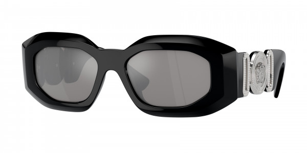 Versace VE4425U Sunglasses, 54226G BLACK LIGHT GREY MIRROR SILVER (BLACK)