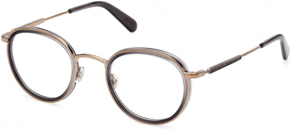 Moncler ML5153 Eyeglasses, 001 - Shiny Bronze,shiny Transparent Grey, Shiny Black