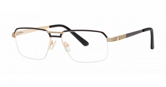 Big Mens Eyewear Club BIG CLIENT Eyeglasses, Matte Black/Gold