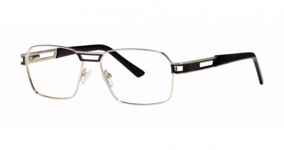 Big Mens Eyewear Club BIG GESTURE Eyeglasses, Silver/Black