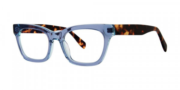 Genevieve CAUTIOUS Eyeglasses, Blue Crystal/Tort