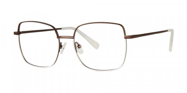 Genevieve CLARITY Eyeglasses, White/Brown