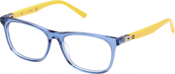 Guess GU9228 Eyeglasses, 092 - Shiny Blue / Shiny Dark Yellow