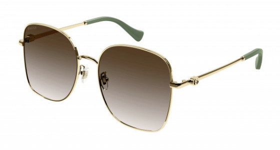 Gucci GG1143S Sunglasses, 002 - GOLD with BROWN lenses