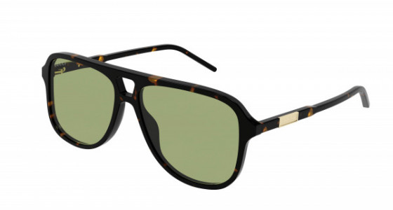 Gucci GG1156S Sunglasses, 004 - HAVANA with GREEN lenses
