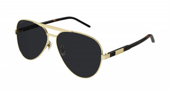 Gucci GG1163S Sunglasses, 001 - GOLD with HAVANA temples and GREY lenses