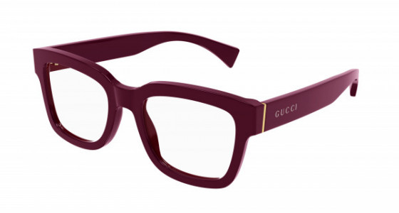 Gucci GG1138O Eyeglasses, 003 - BURGUNDY with TRANSPARENT lenses