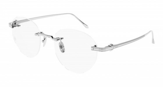 Cartier CT0342O Eyeglasses, 001 - SILVER with TRANSPARENT lenses