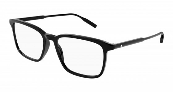 Montblanc MB0197O Eyeglasses, 001 - BLACK with TRANSPARENT lenses
