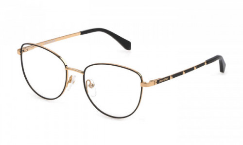 Zadig & Voltaire VZV311 Eyeglasses, ROSE GOLD WITH MATT BLACK