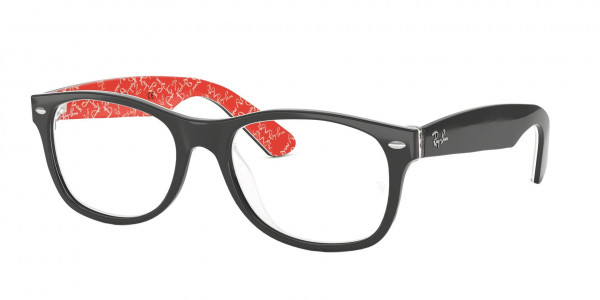 Ray-Ban Optical RX5184 NEW WAYFARER Eyeglasses, 2479 BLACK ON TEXTURE RED (BLACK)