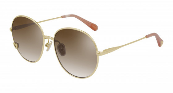Chloé CC0006S Sunglasses, 001 - GOLD with BROWN lenses