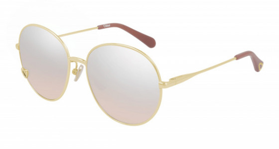Chloé CC0006S Sunglasses, 003 - GOLD with PINK lenses