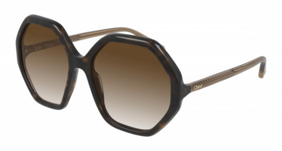 Chloé CH0008S Sunglasses, 004 - HAVANA with BROWN temples and BROWN lenses