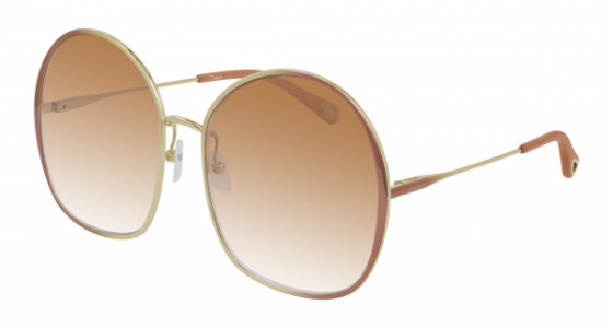 Chloé CH0014S Sunglasses, 004 - NUDE with ORANGE lenses