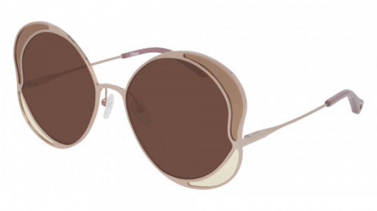 Chloé CH0024S Sunglasses, 004 - GOLD with RED lenses