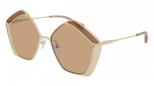 Chloé CH0026S Sunglasses, 003 - GOLD with PINK lenses