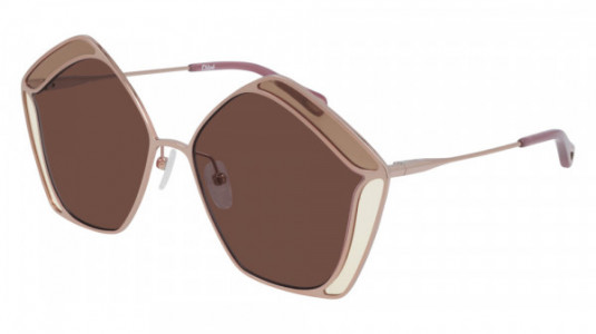 Chloé CH0026S Sunglasses, 004 - GOLD with RED lenses