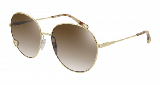 Chloé CH0027S Sunglasses, 001 - GOLD with BROWN lenses