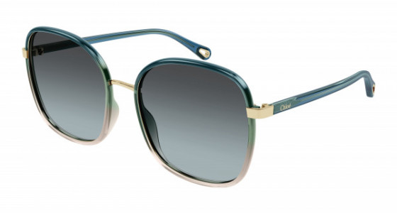 Chloé CH0031S Sunglasses, 011 - GREEN with GREY lenses