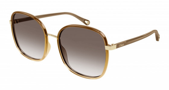 Chloé CH0031S Sunglasses, 012 - BROWN with BROWN lenses
