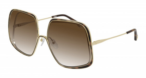 Chloé CH0035S Sunglasses, 002 - GOLD with BROWN lenses