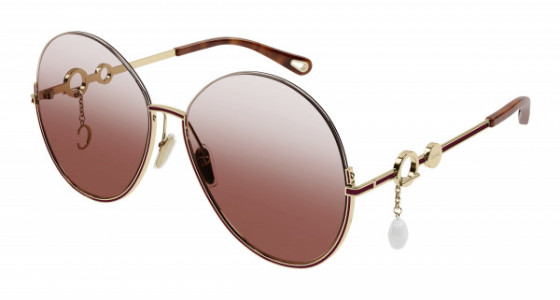 Chloé CH0067S Sunglasses, 002 - GOLD with ORANGE lenses