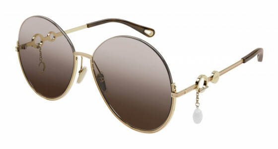 Chloé CH0067S Sunglasses, 003 - GOLD with BROWN lenses