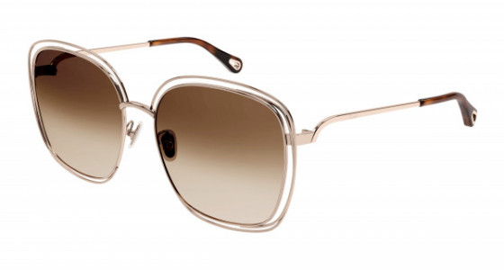 Chloé CH0077SK Sunglasses, 002 - GOLD with BROWN lenses