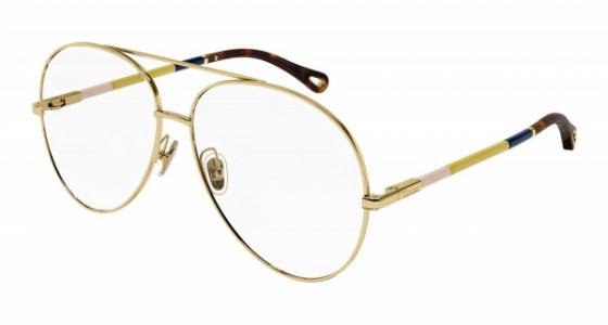 Chloé CH0114O Eyeglasses, 003 - GOLD with TRANSPARENT lenses