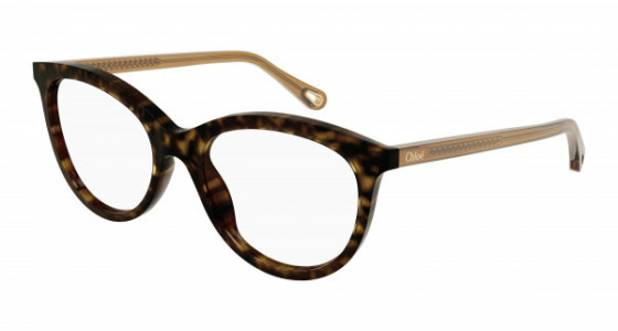 Chloé CH0117O Eyeglasses, 002 - HAVANA with BROWN temples and TRANSPARENT lenses