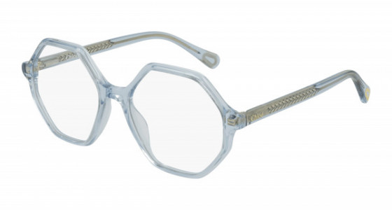 Chloé CC0005O Eyeglasses, 004 - LIGHT-BLUE with TRANSPARENT lenses