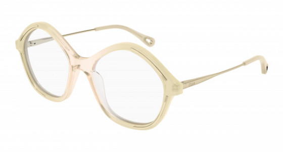 Chloé CH0062O Eyeglasses, 001 - YELLOW with GOLD temples and TRANSPARENT lenses