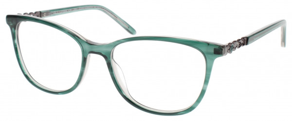 Jessica McClintock JMC 4340 Eyeglasses, Green Horn Laminate