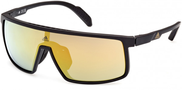 adidas SP0057 Sunglasses, 02G - Matte Black / Brown Mirror