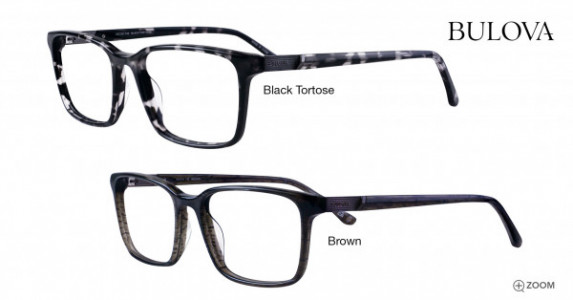 Bulova Cartagena Eyeglasses, Black Tortoise