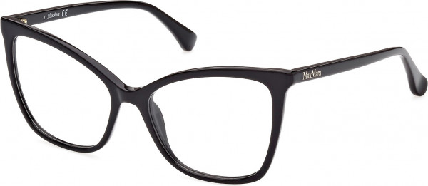 Max Mara MM5060 Eyeglasses, 001 - Shiny Black / Shiny Black