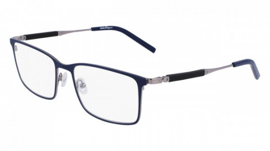 Ferragamo SF2574 Eyeglasses, (021) LIGHT RUTHENIUM/BLUE