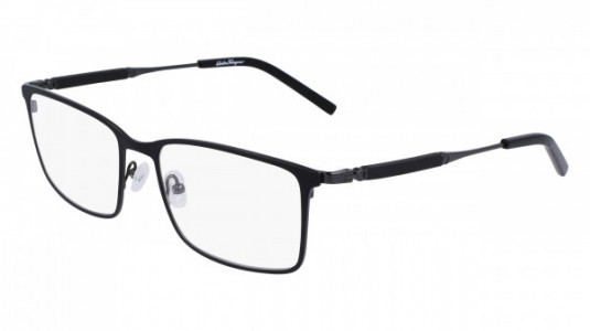 Ferragamo SF2574 Eyeglasses, (037) DARK RUTHENIUM/BLACK